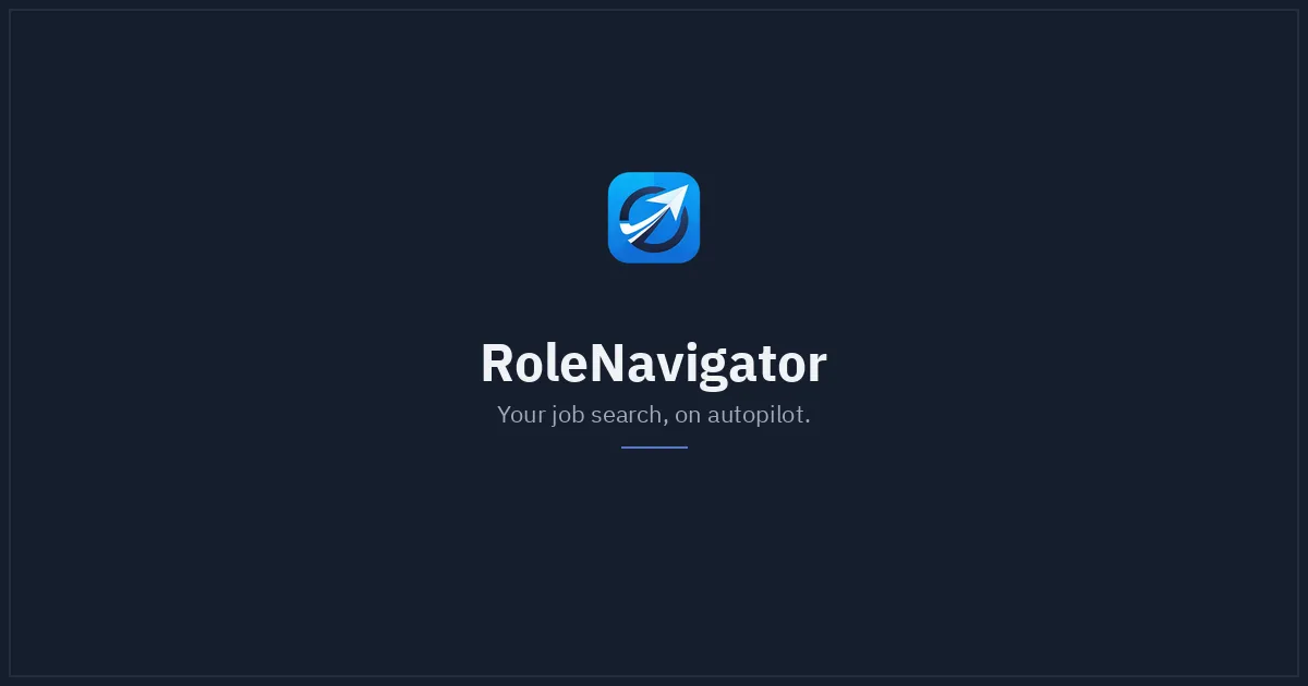 The RoleNavigator logo on a deep navy background